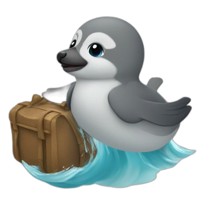 Foca bebé viajando sticker