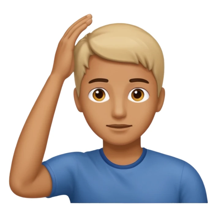 😝👋🏼Derrien la tête la main  sticker