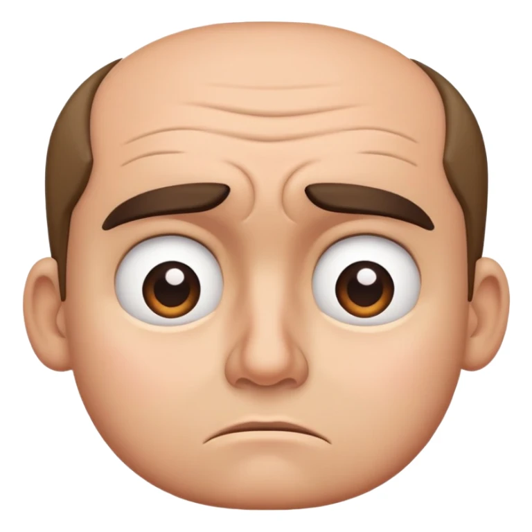 Confused face with furrowed brow and raised eyebrow sticker