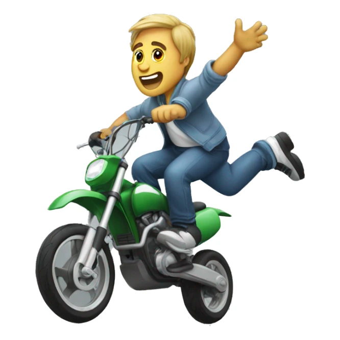 A guy doing a wheelie sticker