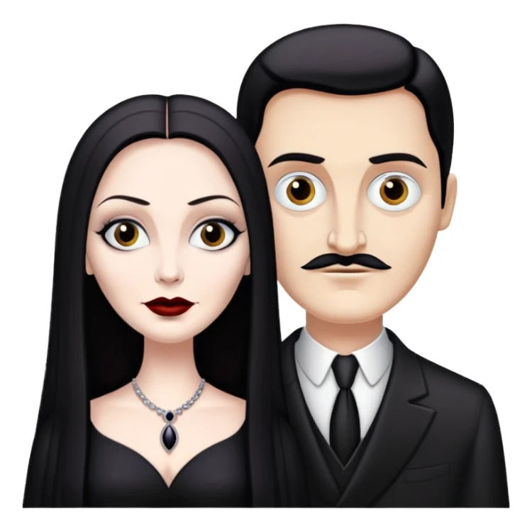 Gomez and morticia Addams  sticker