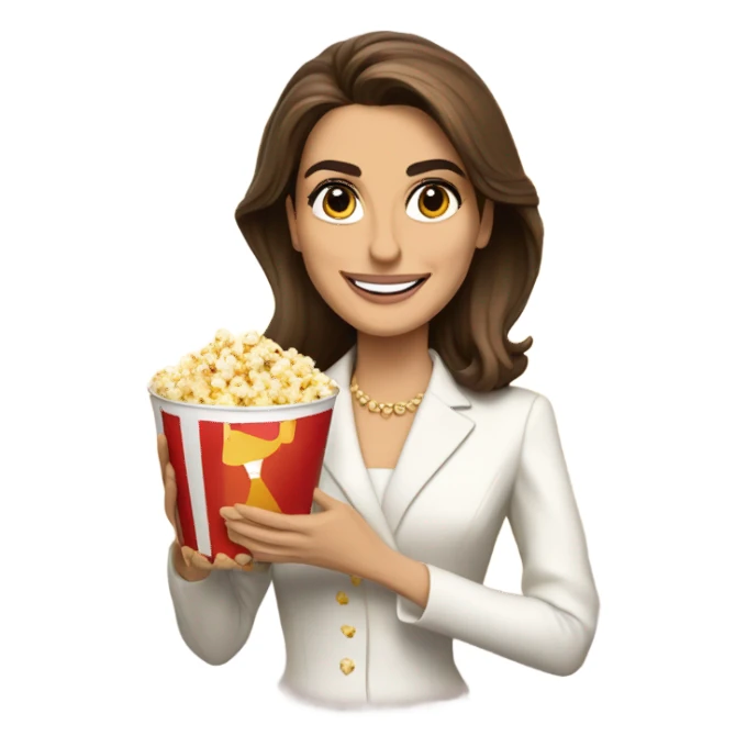 Queen Rania eats popcorn sticker