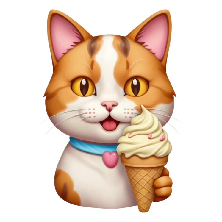 Cat with ice cream  sticker