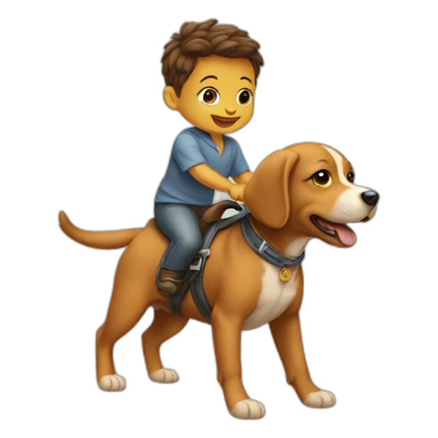 baby riding a dog sticker