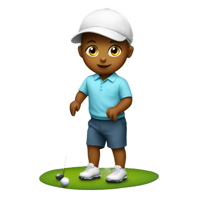 Baby playing golf sticker