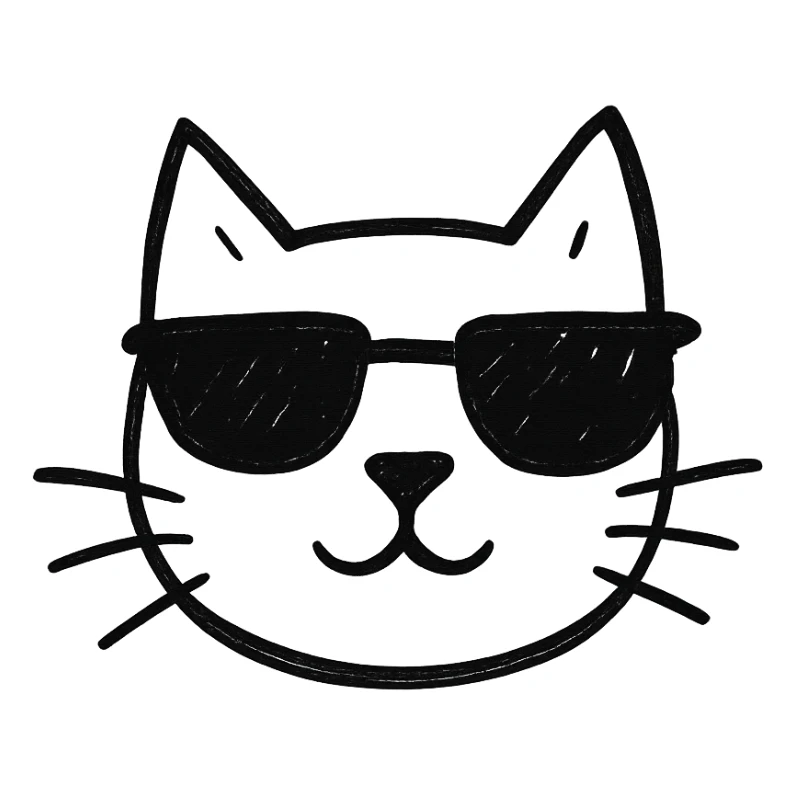 cat wearing sunglasses sticker