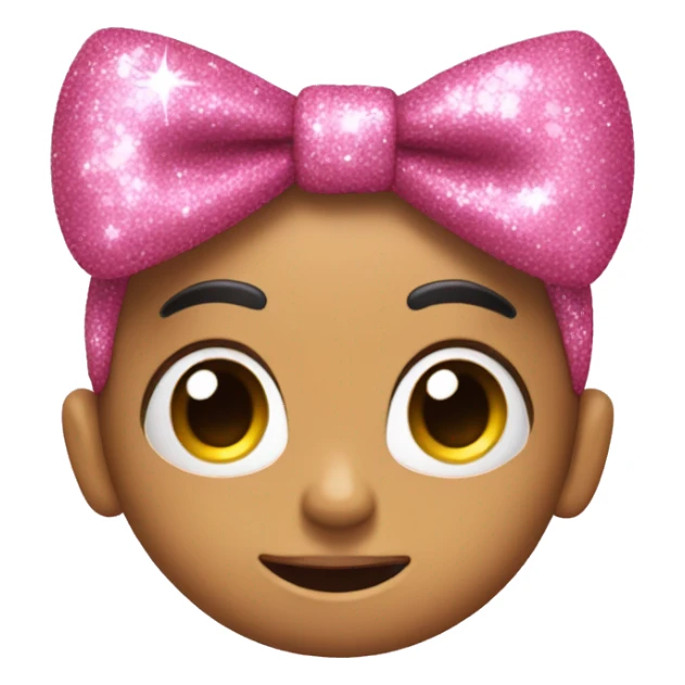 Pink bow with glitters and glam sticker