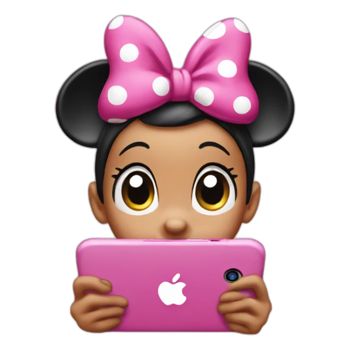 Minnie mouse with a Pink iphone sticker