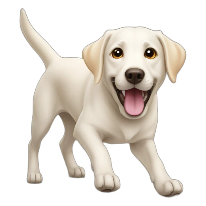 Excited white labrador mix sticker