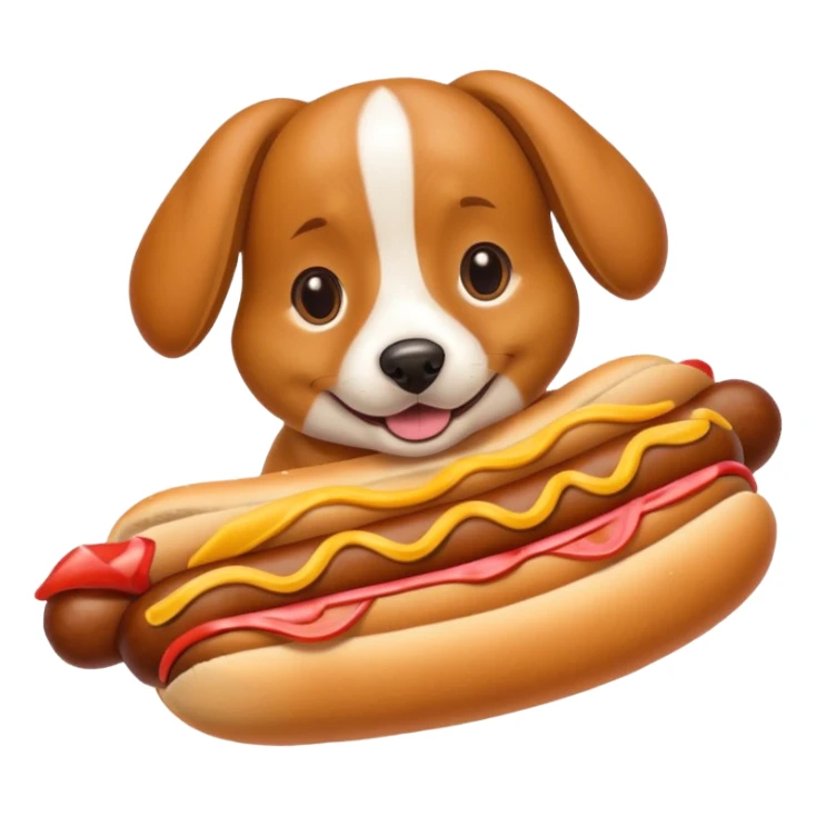 Dog in hotdog bud sticker