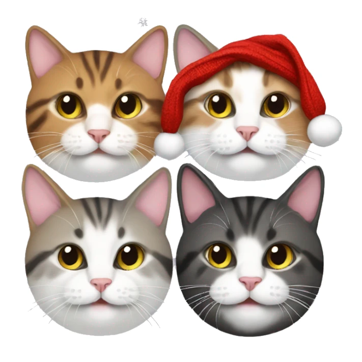four cats wearing Christmas sweaters sticker