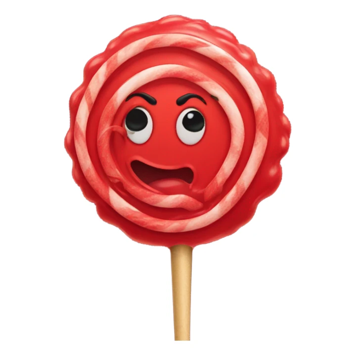 Red Lollipop with hair on it    sticker