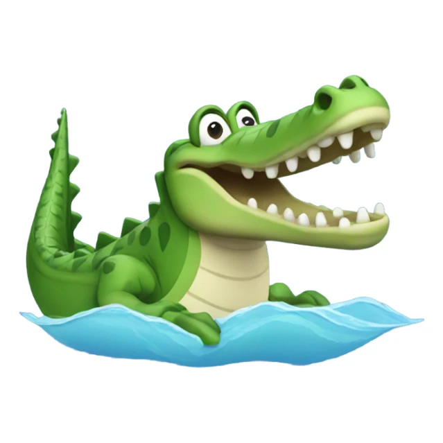 Waving crocodile swimming  sticker