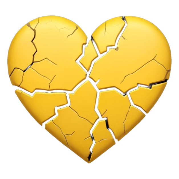 Yellow broken heart emoji sticker