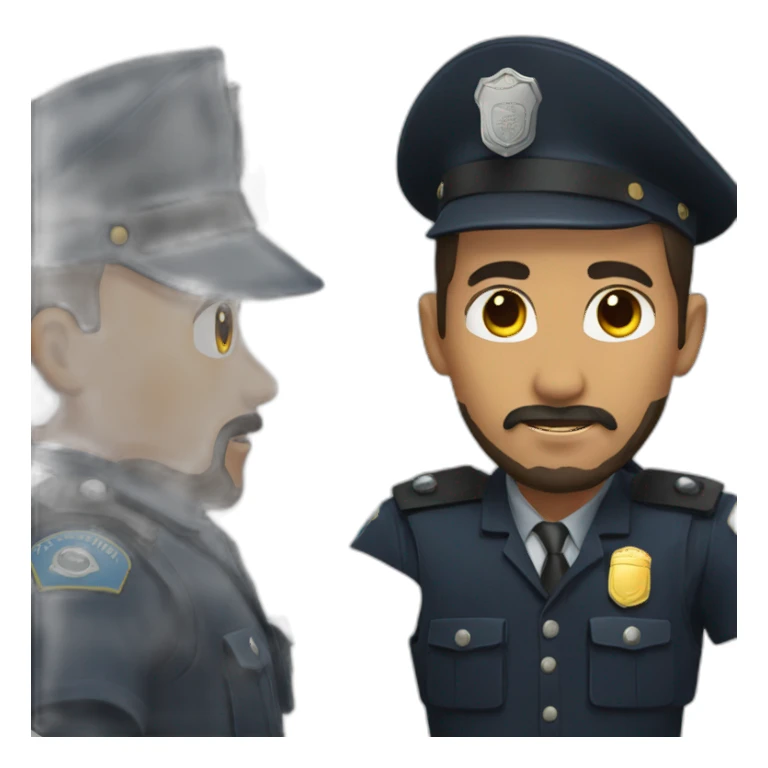 Policemen black beard  sticker