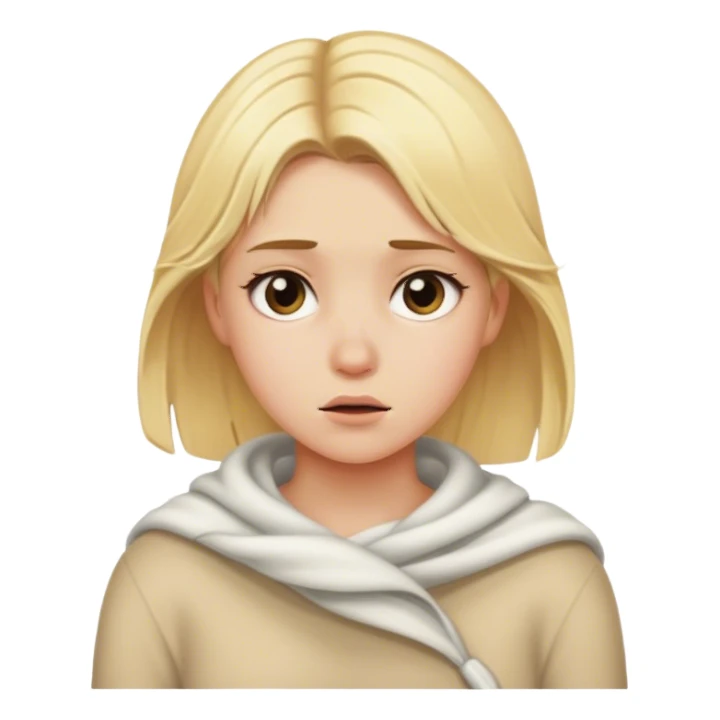 Blonde girl shivering  sticker