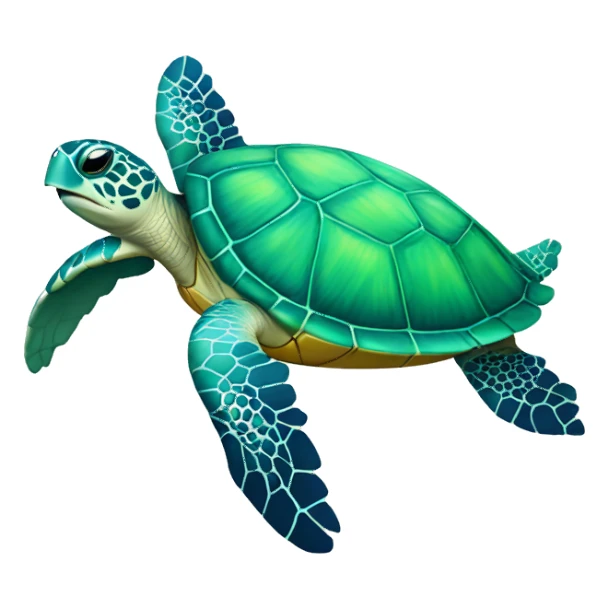 Sea turtle with Hawaiian flower sticker