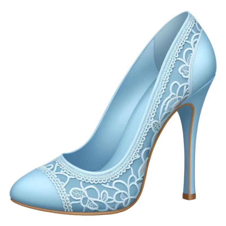 pastel blue heel with lace sticker