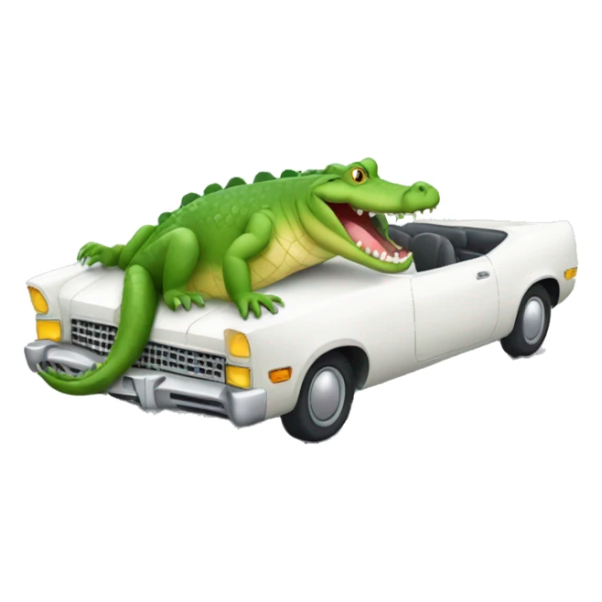 crocodile in a  white car sticker