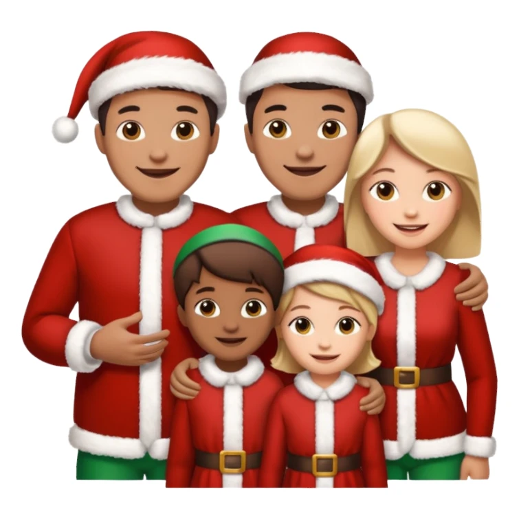 Family in   Christmas dressing sticker