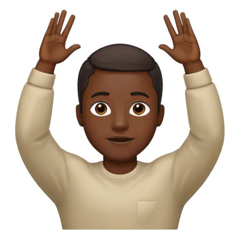 Black man putting his hands up sticker