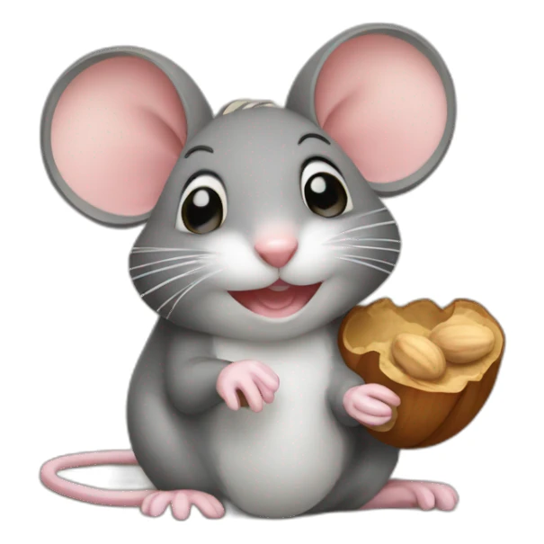 Mouse with nut sticker