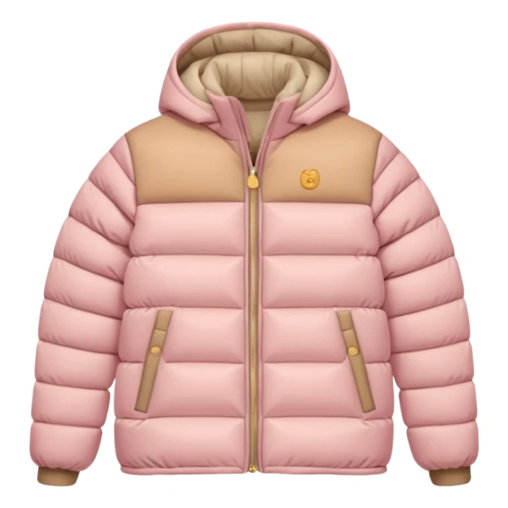 Light pink and beige puffer winter jacket (just de jacket) sticker