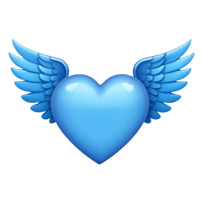 blue heart with wings sticker