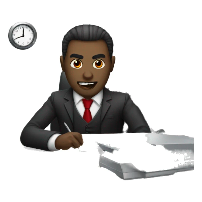 vampire working in an office sticker