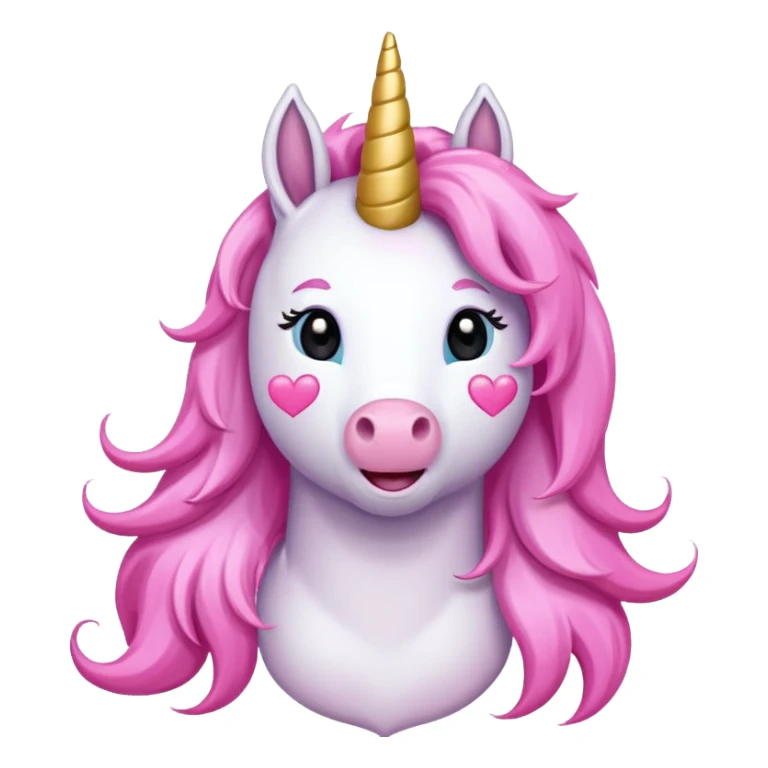 Unicorn with pink hearts sticker