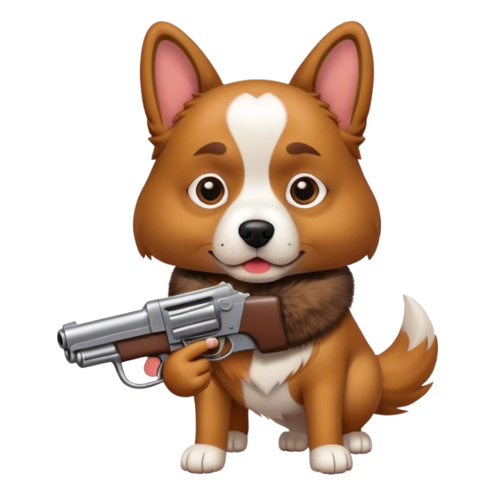 dog with a gun sticker