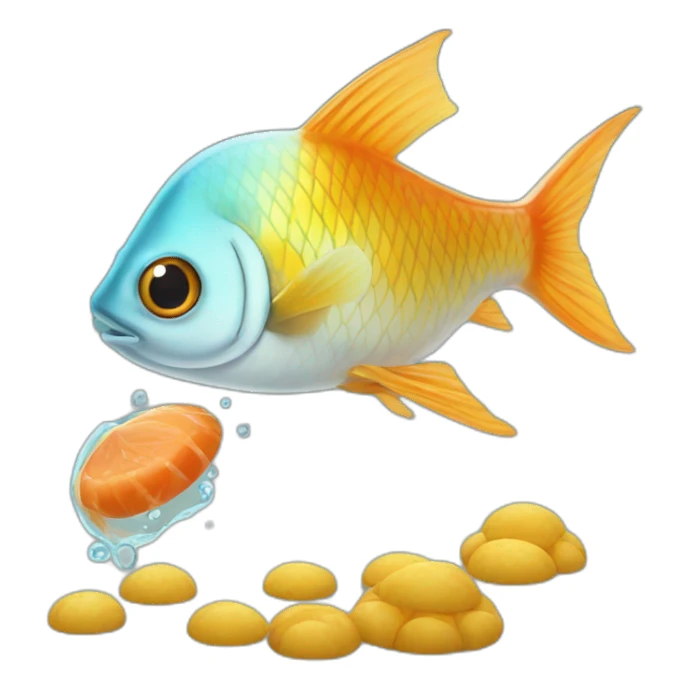 Chat qui mange un poisson sticker