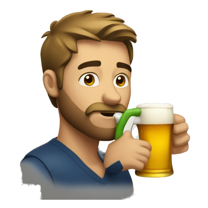 Man drinking beer sticker