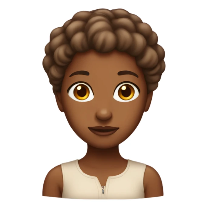 brown girl with a big forehead sticker