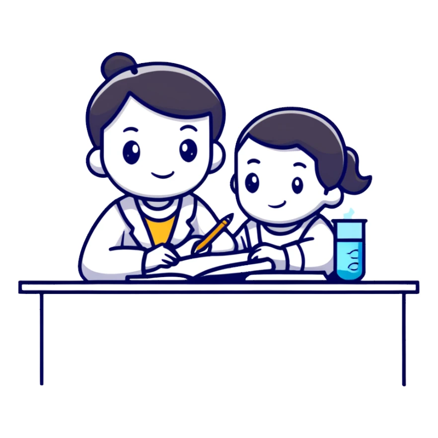 student writing a scientific paper sticker