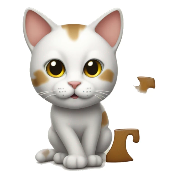 Cat doing a puzzle  sticker