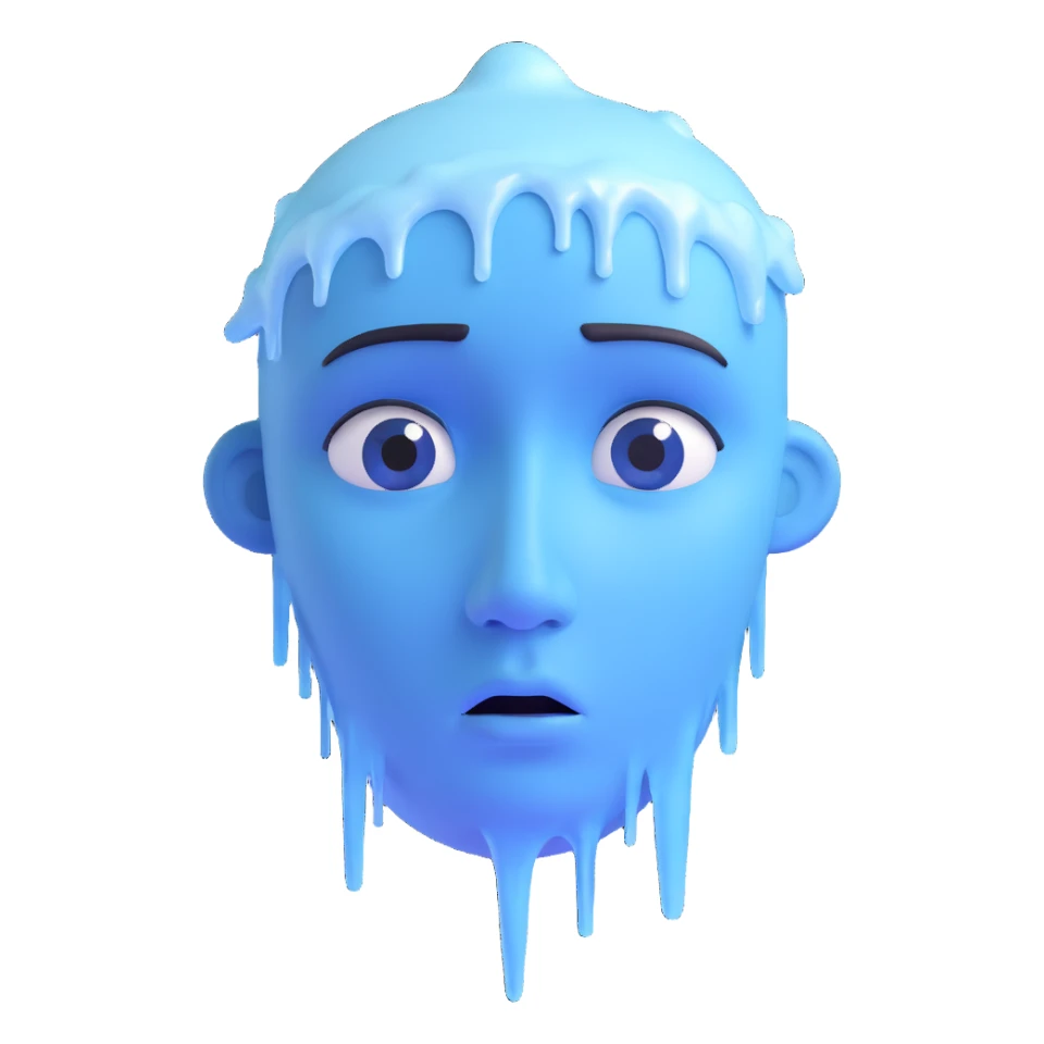 cold face, shivering, blue tint, icicles, expressive sticker