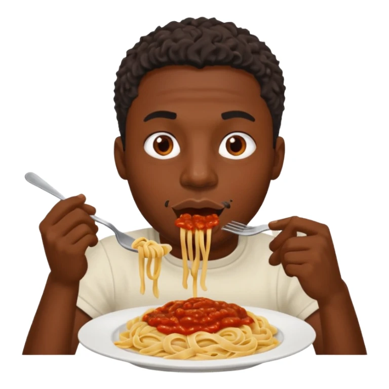 the black man who eats pasta sticker