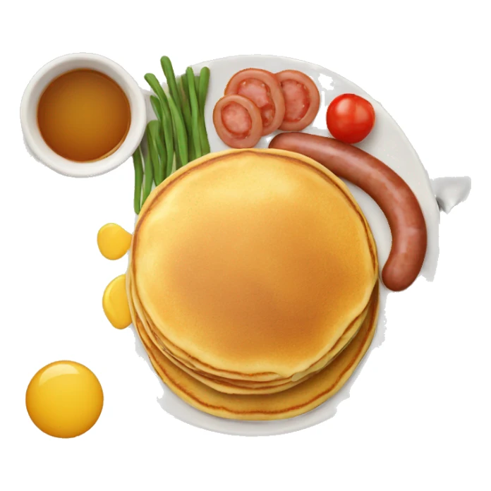 Pancakes, sausages, mixed veggies, beans breakfast sticker
