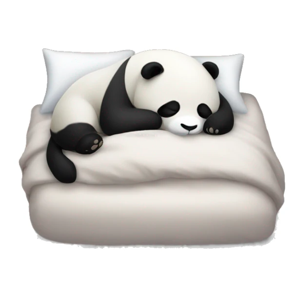 A panda sleeping in bed sticker