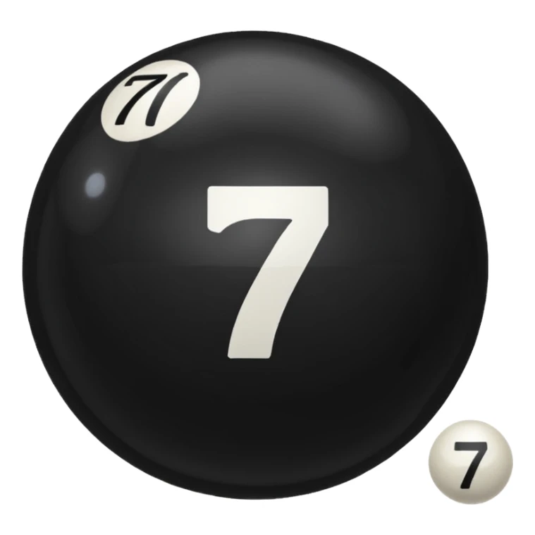 Black Pool ball with the number 7 on it. Only number 7 on it  sticker