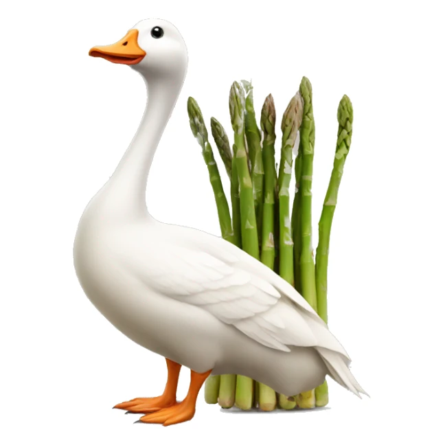 goose with long tall asparagus head sticker
