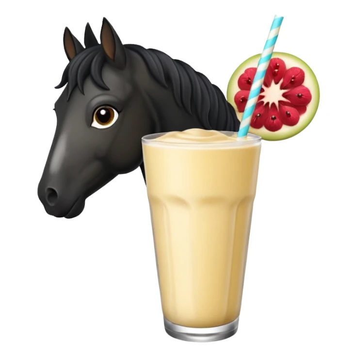 black horse holding smoothie sticker