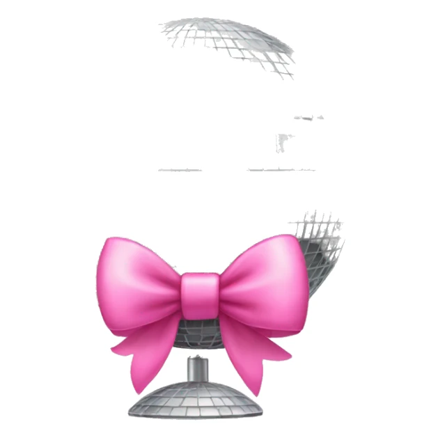 mirrorball with pink bow  sticker