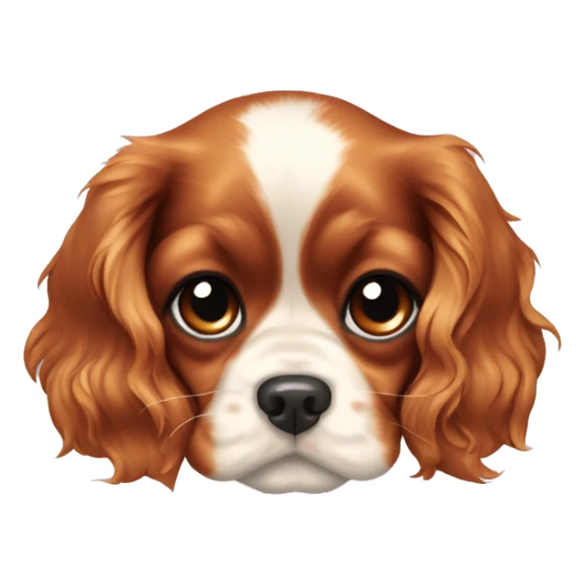 cavalier king charles spaniel puppy with a bow  sticker