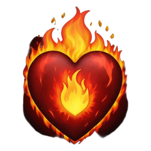 Black Heart and mixed with fire sticker