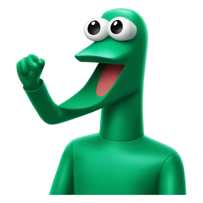 Gumby taking a selfie sticker
