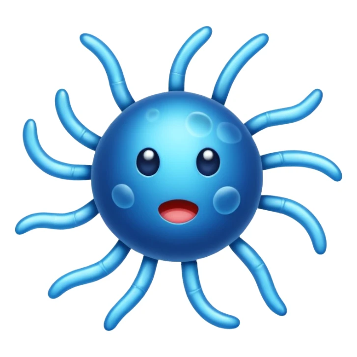 blue microbe germ icon sticker