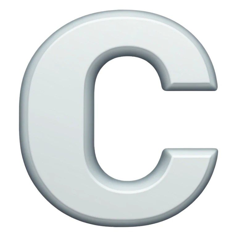 A white letter C with black background sticker
