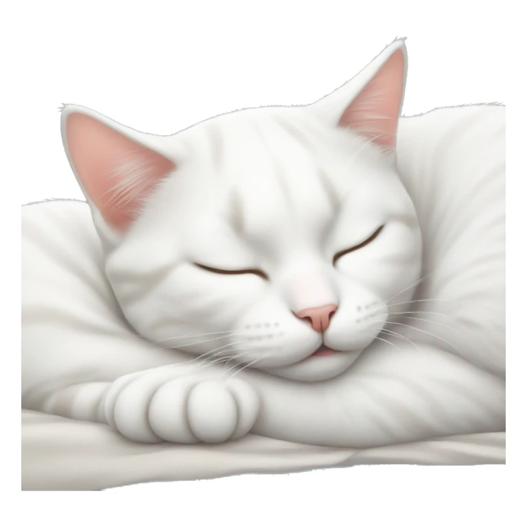 cute white cat sleeping sticker